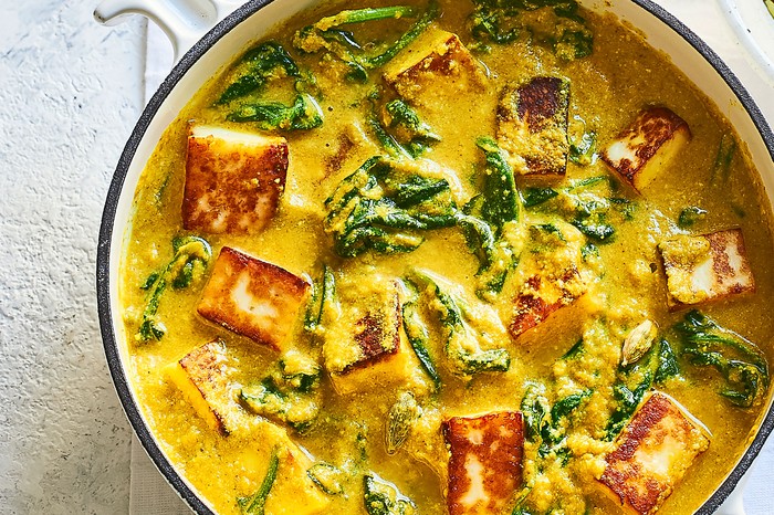 Paneer korma Paneer korma in a large pot