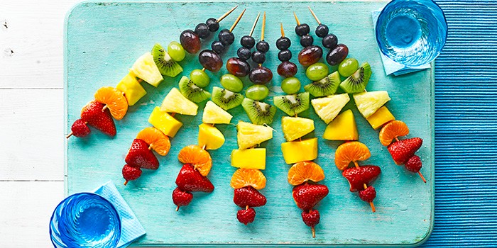 Rainbow fruit skewers Rainbow fruit skewers