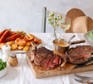 Barbecued ribs of beef with béarnaise sauce served with veg