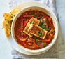 Bean & halloumi stew served in a bowl
