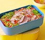 A lunchbox filled with beef & red chimichurri quinoa
