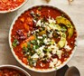 Black bean & tortilla soup in a bowl