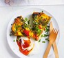 Two slices of Bombay potato frittata