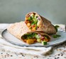 Butter bean curry wraps on a plate