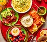 Dishes in the family breakfast station