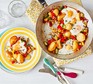 A frying pan with one-pan egg & veg brunch