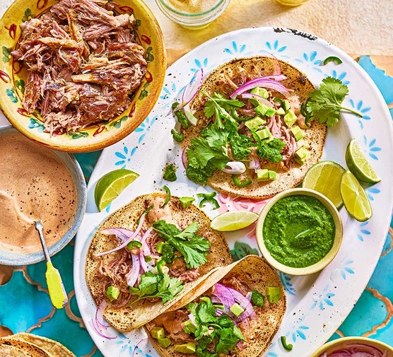 Goat tacos in wraps
