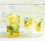 Mint & mango iced green tea served in tumbler glasses