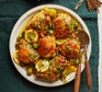Olive-brine chicken served on a sharing plate