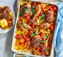 One-pan piri piri chicken dinner in a casserole dish