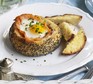 Baked salmon & eggs