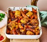 One sausage & sweet potato traybake