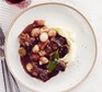 Beef bourguignon with mash in bowl