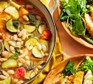 Summery beans & herby green aïoli in a casserole pot