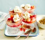 Quick peach melba crumbles